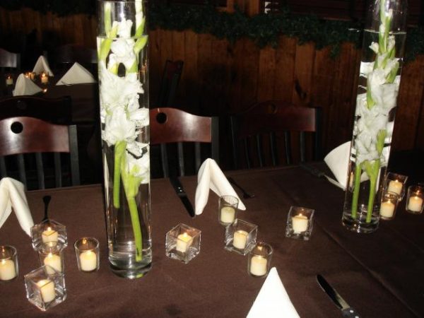 Wedding center pieces with candles