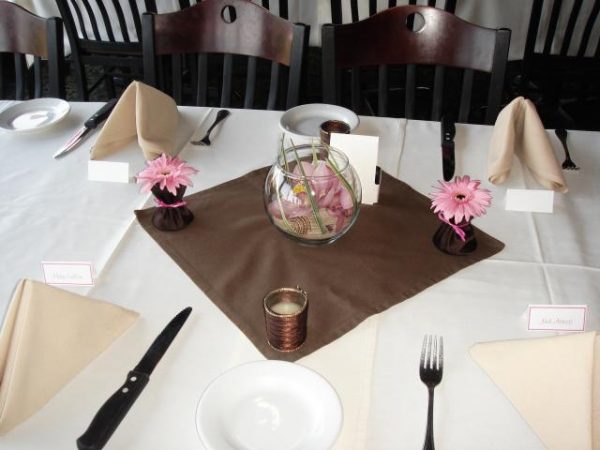 Place settings for wedding