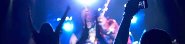 Blurry band playing at bar